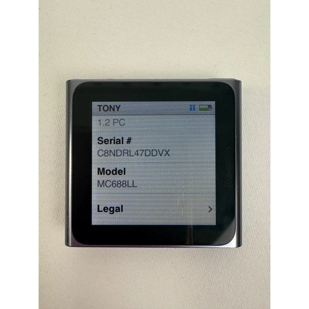 Apple iPod Nano 6th Generation 8GB Graphite MC688LL Multi-Touch Screen Tested
